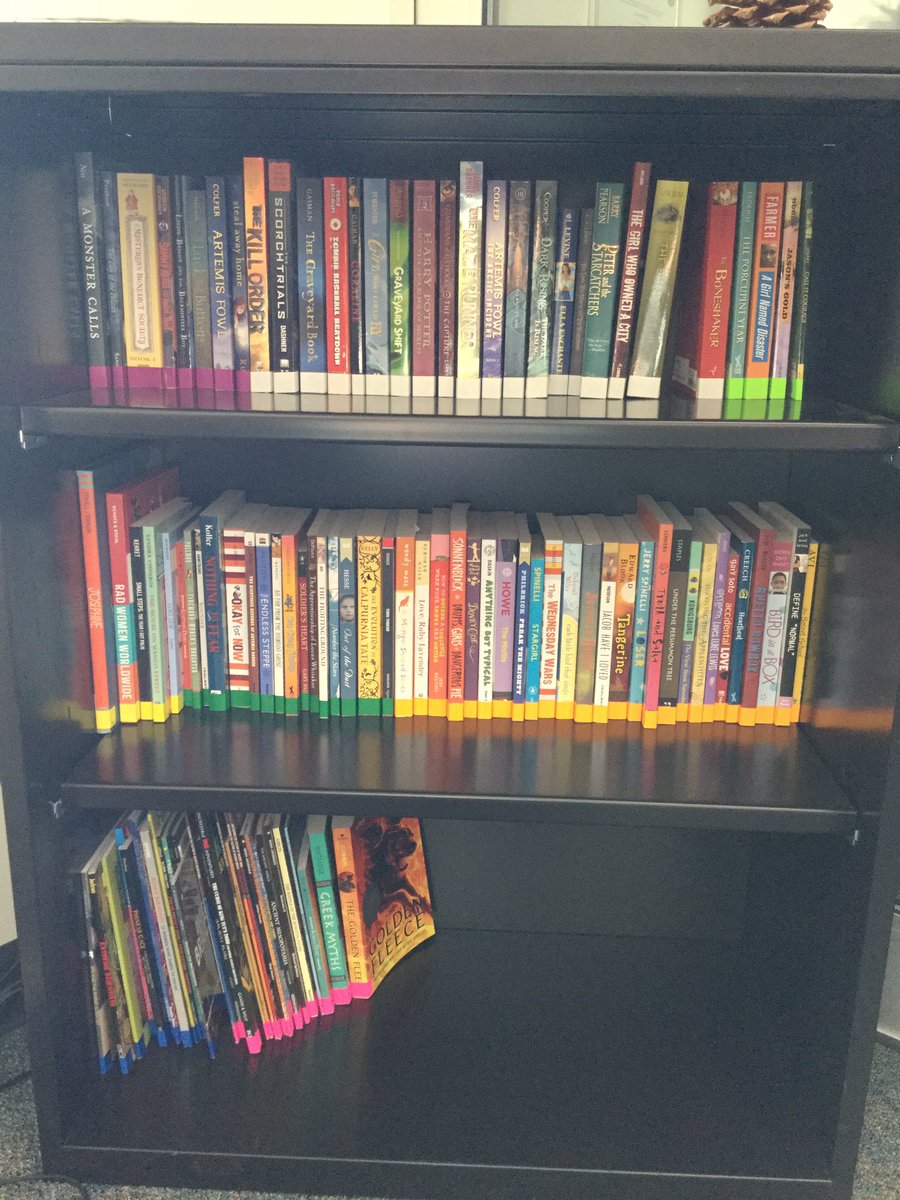 MsIrvingTweets's tweet photo. Tweet tweet! Feeling very #mariekondo over here in room 304. Had to share the classroom library set up that was definitely ripped off from someone on #Pinterest TY @HallMiddle @LCMSchools https://t.co/9p1VvKTY2l