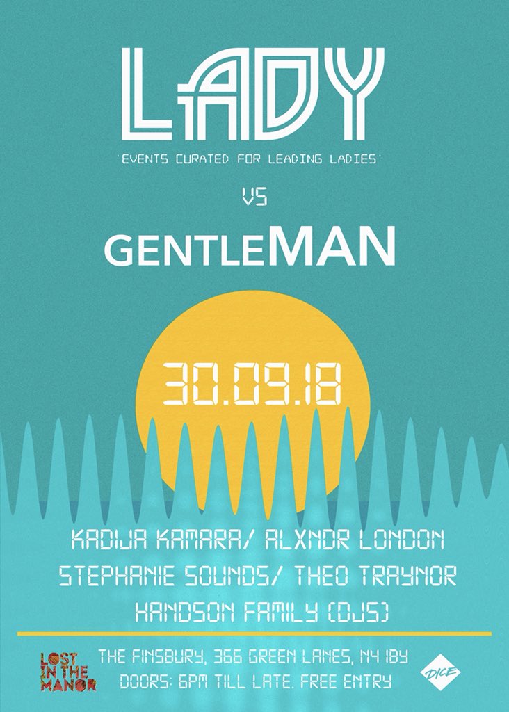 kadieaquarius's tweet photo. LET’S PLAY A GAME!
LADY vs GentleMAN
Sun 30th Sep!!
At @TheFinPub with @LadyLiveEvents @LostInTheManor
LIVE:
@KadijaKamara @MXIIIXM @StephanieSounds @WOOZEBAND @HandsOnFamily
Free Tickets: @dicefm
https://t.co/lAMBPsVFDi
See You There!
#LondonLiveEvents https://t.co/xiGpersUFt