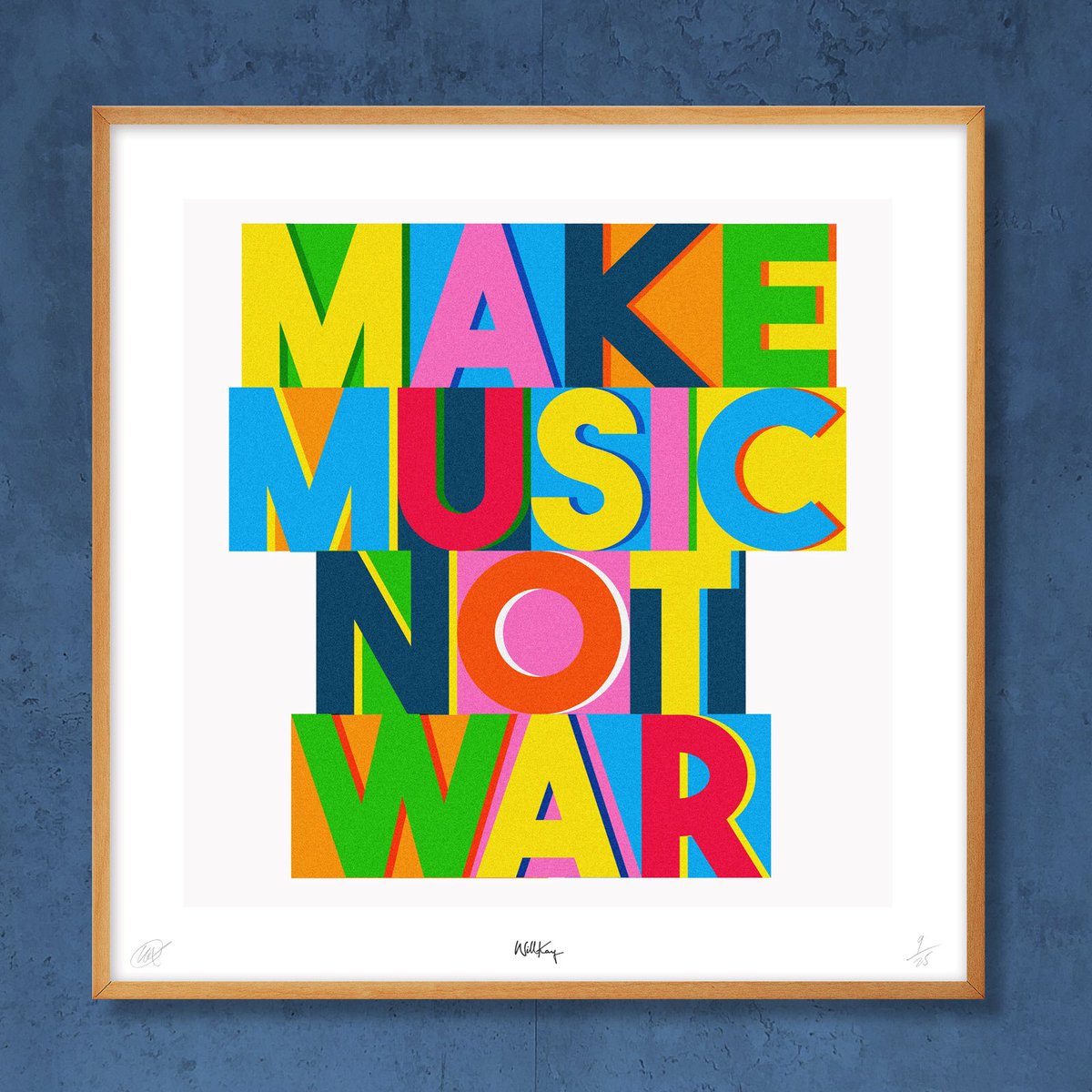willkay_oddking's tweet photo. Make Music Not War, 2018.
Giclรฉe on Hahnemuhle 308gsm
Paper Size: 500mm x 500mm
Edition of 25, signed and numbered. #Willkay
https://t.co/AFpLZMxtaL https://t.co/L3GjTVUwyz