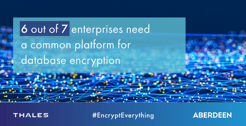 ChrisEOlive's tweet image. RT .aberdeenGroup analyzed the #database installations at more than 4,200 US-based #enterprises with 500 or more employees. Find out all of the findings in our latest #KnowledgeBrief. #CyberSecurity #DataSecurity #ITsecurity #EncryptEverything …