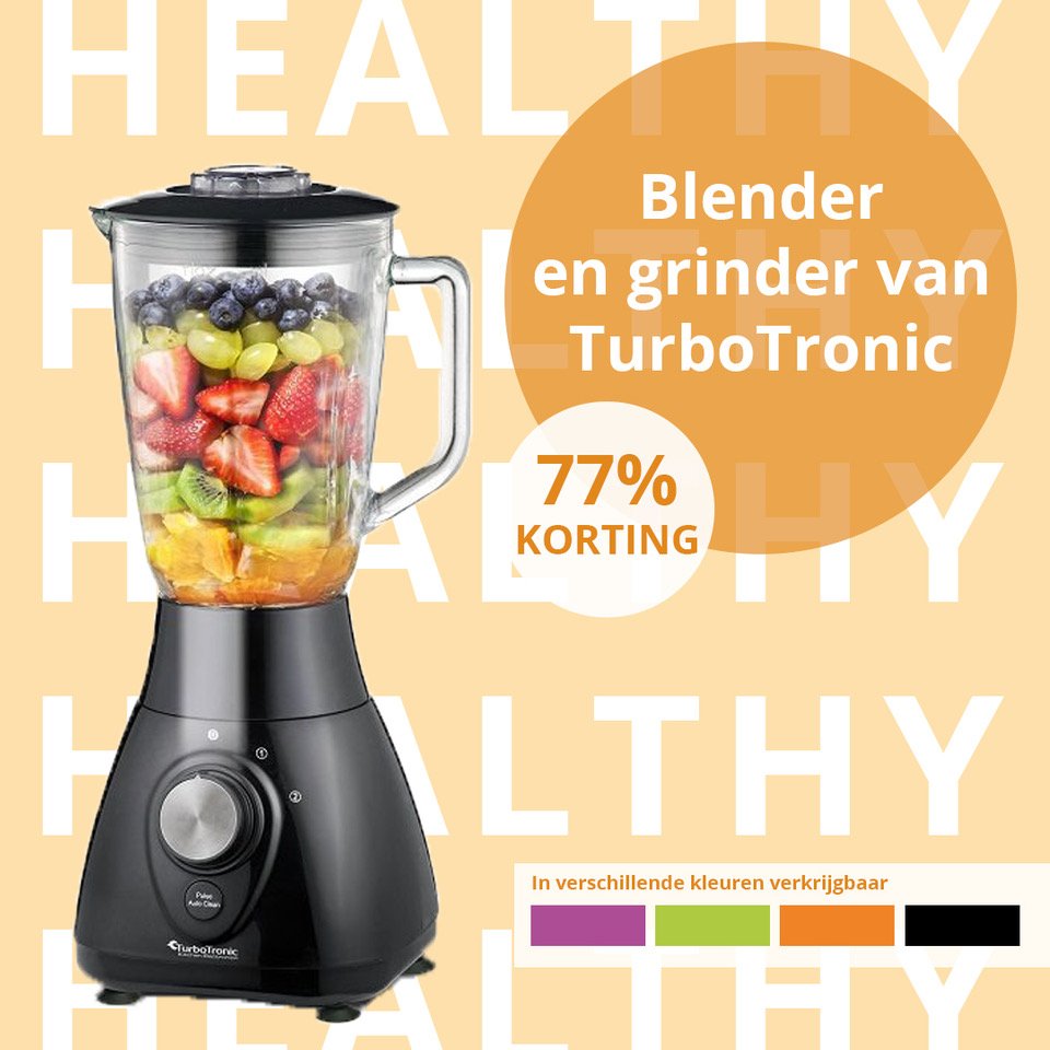WEBSHOPOUTLET's tweet photo. Ben je geen big spender, koop dan nu deze blender? Profiteer nu van 77% korting! #healthy #food #smoothie #eten https://t.co/F46K5YfN0x https://t.co/i5bFh0HFnL