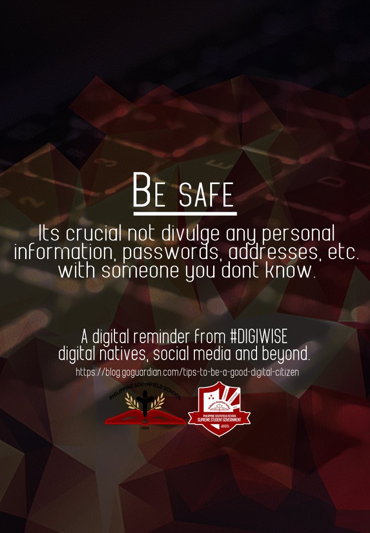 PSS_SSG's tweet photo. Be safe. 🤫
"It's crucial not divulge any personal information, passwords, addresses, etc. with someone you don't know." ✊

#DIGIWISE
#BeDIGIWISE 👾 https://t.co/wqlNpS9fS0