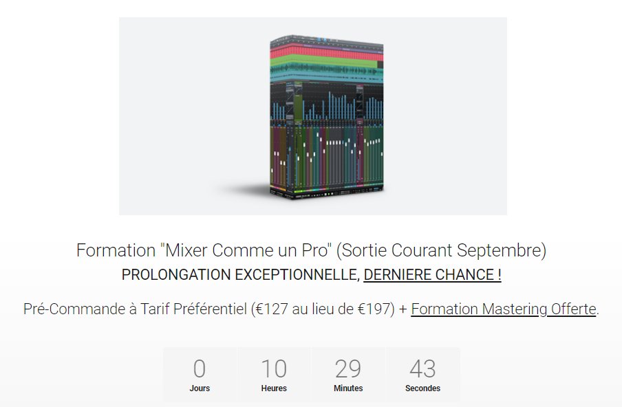 DevenirBeatmakr's tweet image. Derniers instants pour obtenir ma FORMATION "MIXER COMME UN PRO" à Tarif Préférentiel + Bonus.🚀Après l'heure c'est plus l'heure..🤧
➡️Plus d'infos : bit.ly/2MILE8g
#formation #mixage #audio #mastering #beatmaker #ingéson