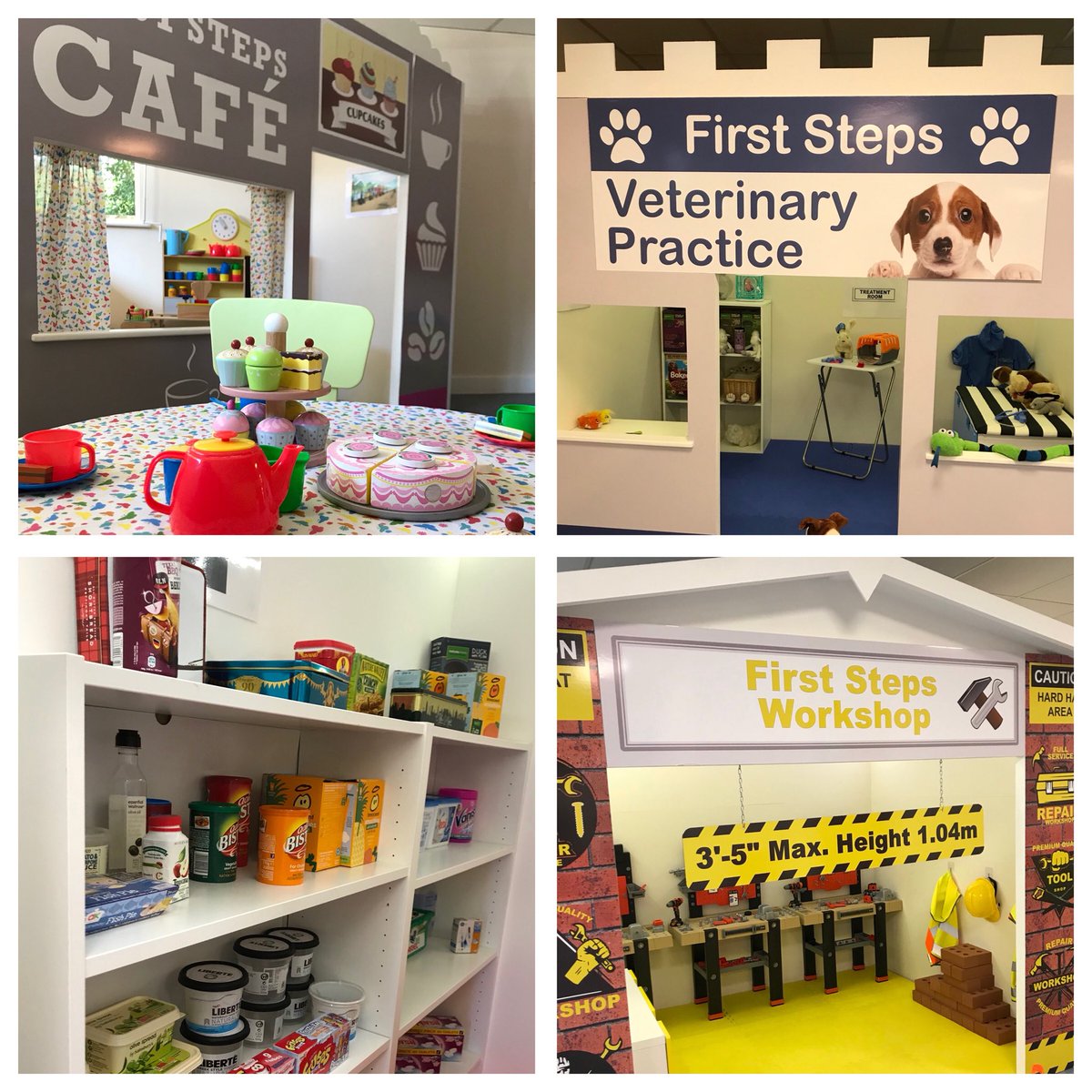 FirstStepsTweet's tweet photo. Our shelves have been re-stocked, cafe tables laid &amp; our 1st appointment at the vet’s is waiting patiently outside. First Steps Village is open every Saturday morning from 10am-11.30am. Come and play! https://t.co/ZAtMX8hIAv #stayandplay #roleplay #chichester #weekendfun https://t.co/Ez2q2GU8gv