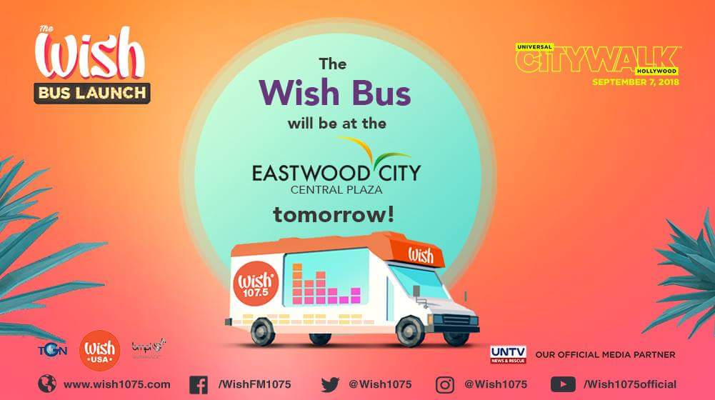 wish1075's tweet image. Heads up, Wishers!

The Wish Bus will be heading over to Eastwood Central Plaza tomorrow at 8 AM PHT in celebration of the historic unveiling of the Wish Bus in Hollywood!