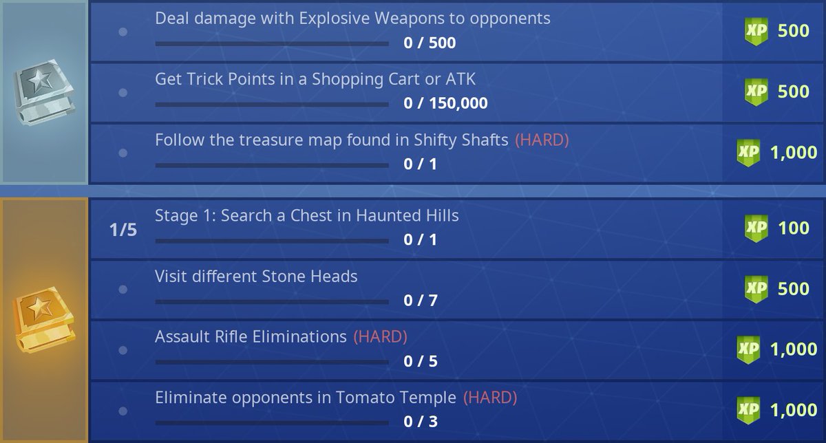 fortnite season 5 week 9 challenges are now live pic twitter com k2ymboeqth - week 9 challenges fortnite chest map