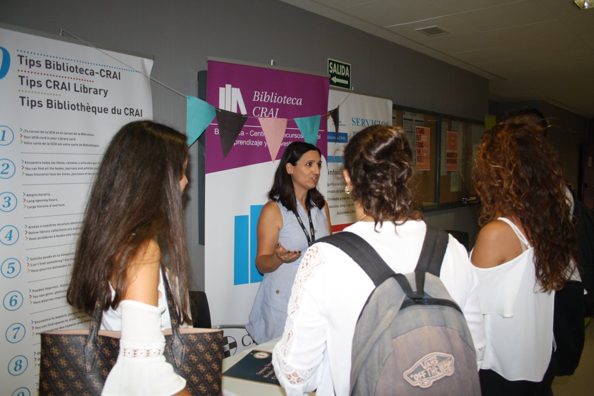 uchceu's tweet photo. Nuestros nuevos estudiantes del campus de #Elche se han informado en nuestras Jornadas de Bienvenida de la oferta de servicios de @BibliotecaUCH, #DeportesUCH, #DeportesUCH, #IdiomasUCH, Carreras Profesionales o Relaciones Internacionales ¡Bienvenidos! #WelcomeDaysCEU https://t.co/BItCYFX0Xj