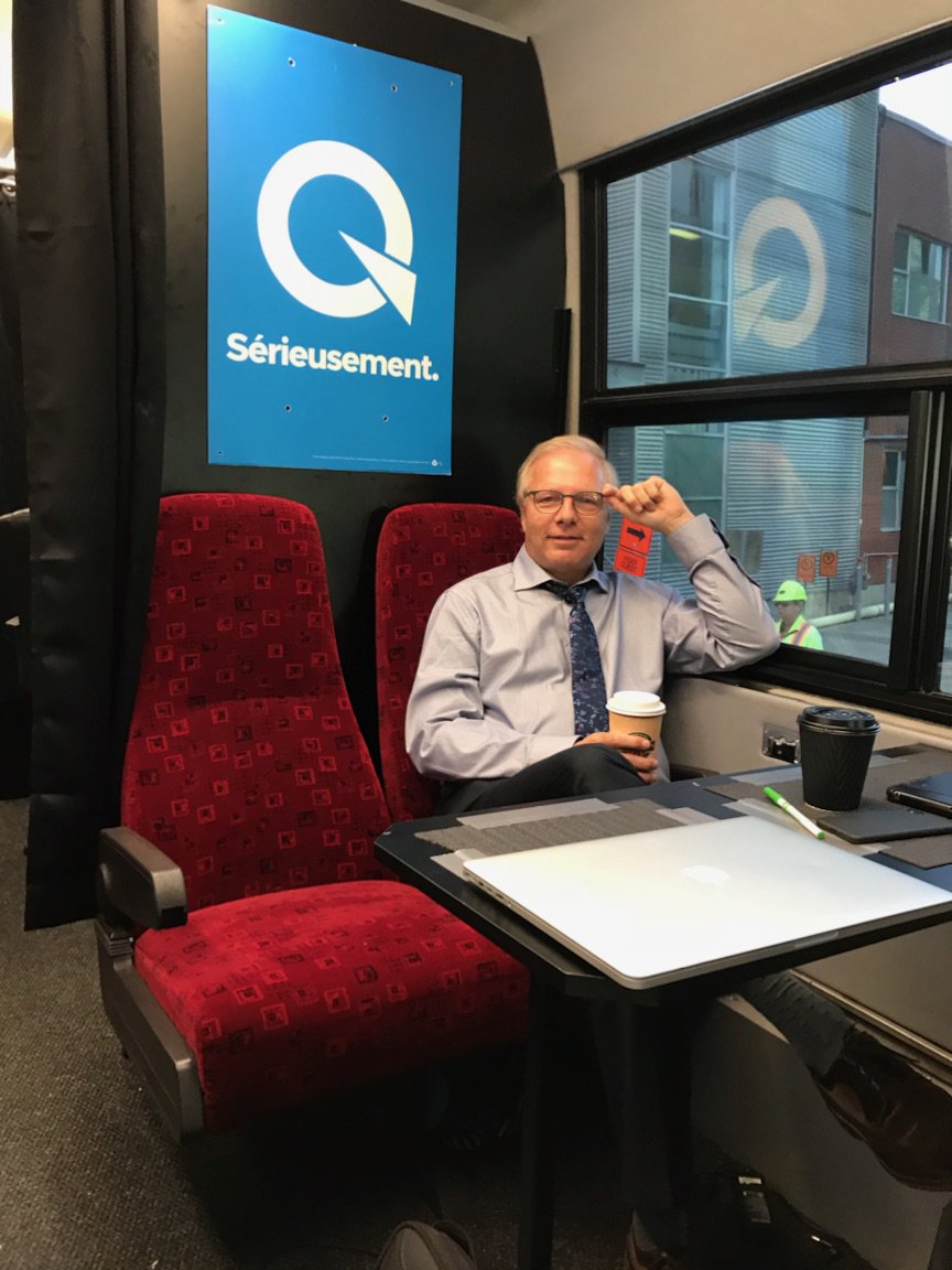 Aujourd'hui, je suis dans l'autobus du PQ avec <a href="/JFLisee/">Jean-François Lisée</a> pour toute la journée. Je vous en parlerai dans les prochains jours à <a href="/La_Joute/">La Joute</a> #polqc #Qc2018