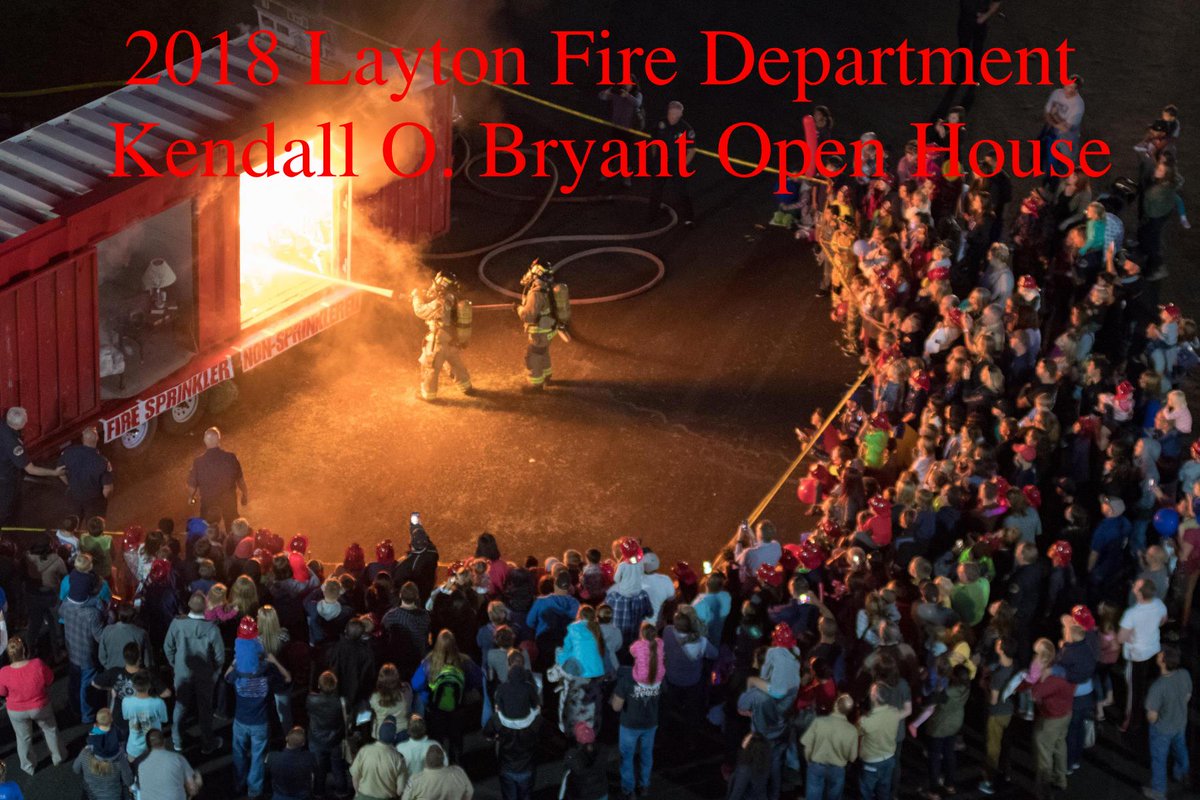 Great fun for you and your children! Layton City Fire Department Open House! Over 3,000 attend this! Firefighter's promise you will have a blast!  September 26 5-8pm 530 N 2200 W Layton, Utah 84041

laytoncity.org/LC/CommunityCa…
#Laytonfd #NFPA