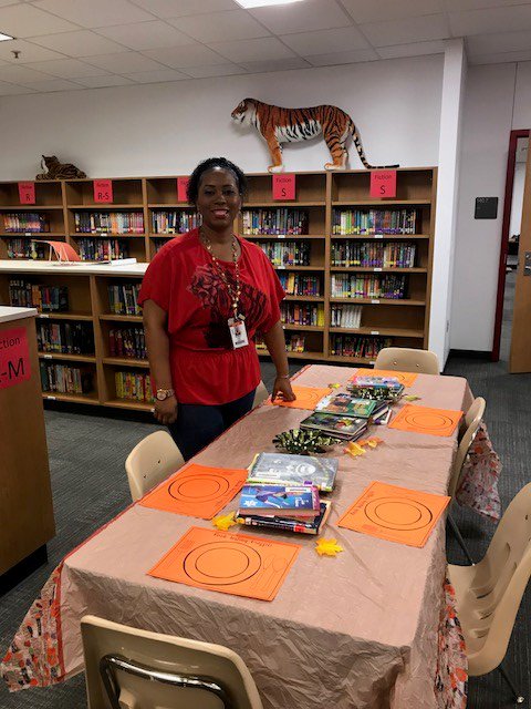 Book tasting today at KJH Library with Mrs. Carr's classes. Finding new good books to read. #KJHpride