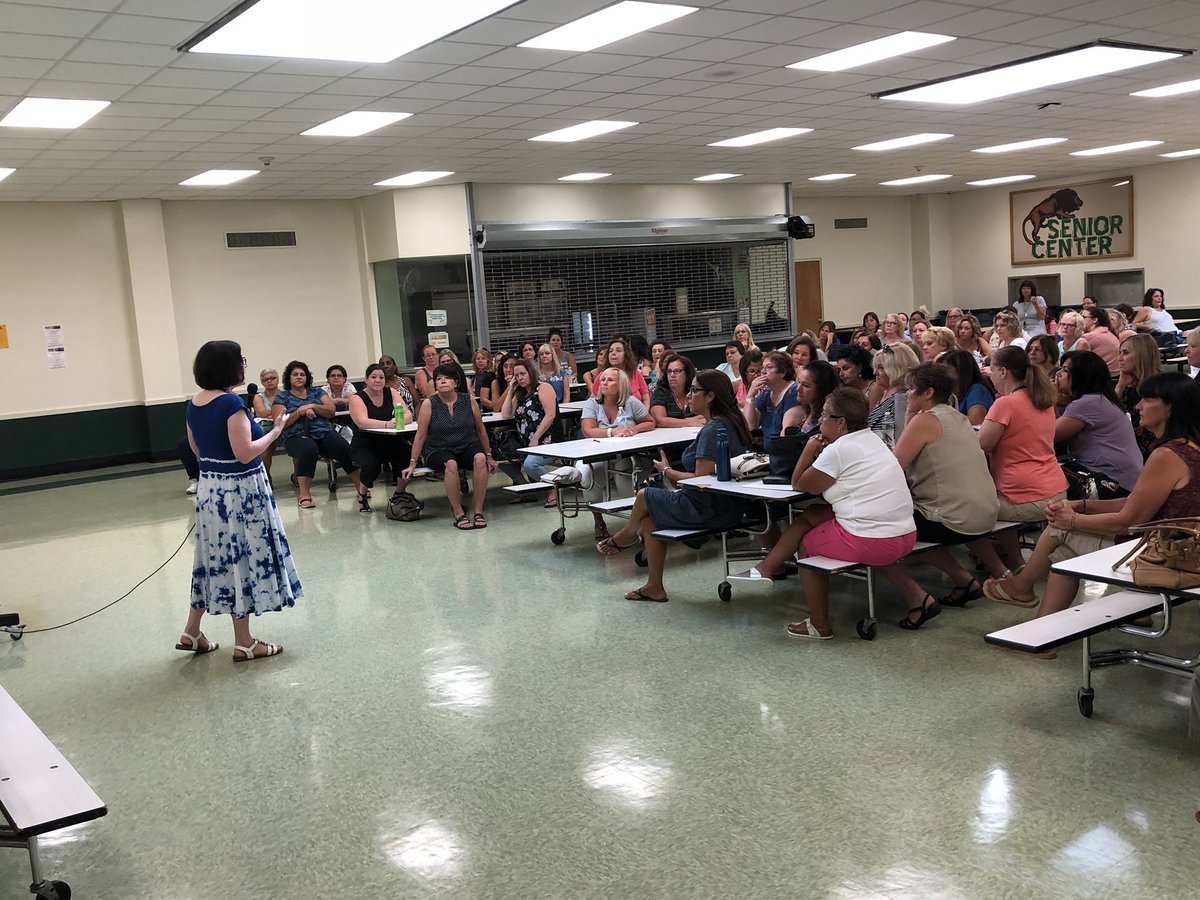 Behavioral consultant Ms.  Debbie Gerard presenting to all the special education and Section 504 teacher aides on superintendent’s conference day.