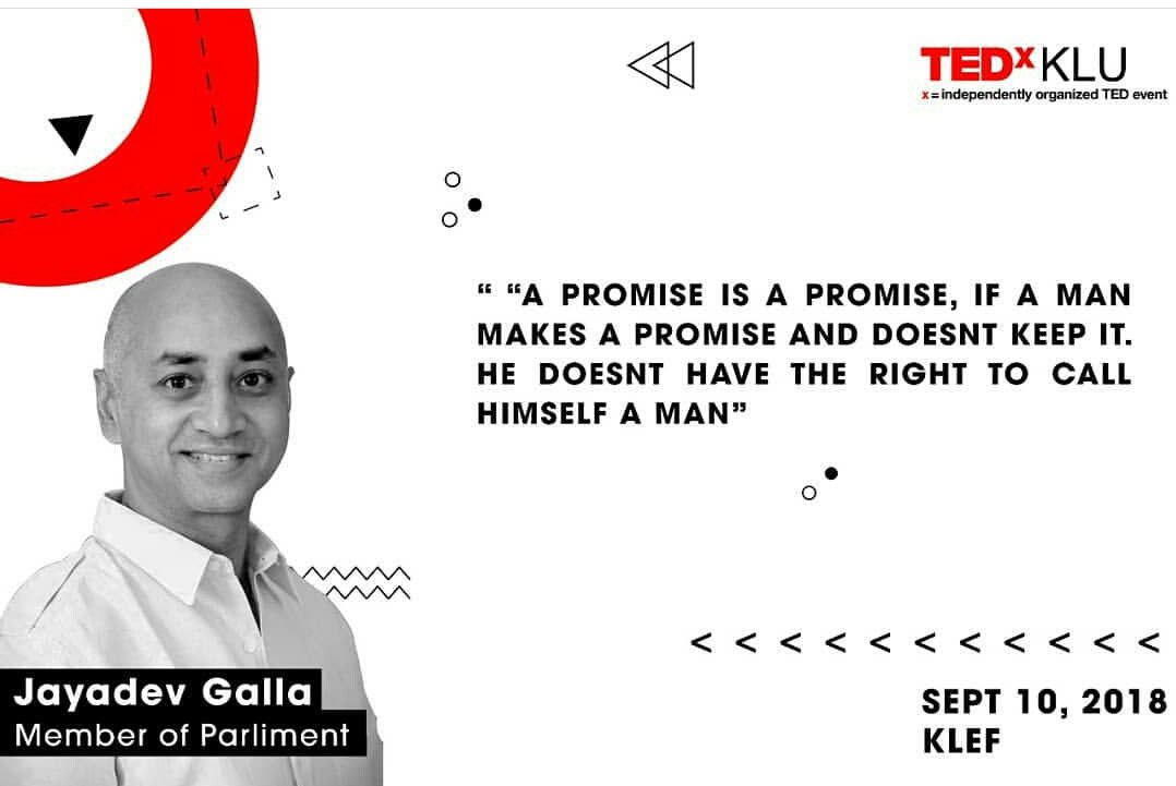 Welcome @JayGalla gaaru to @KLUniversity for @TEDTalks 
#TedXKLU
#TEDtalks