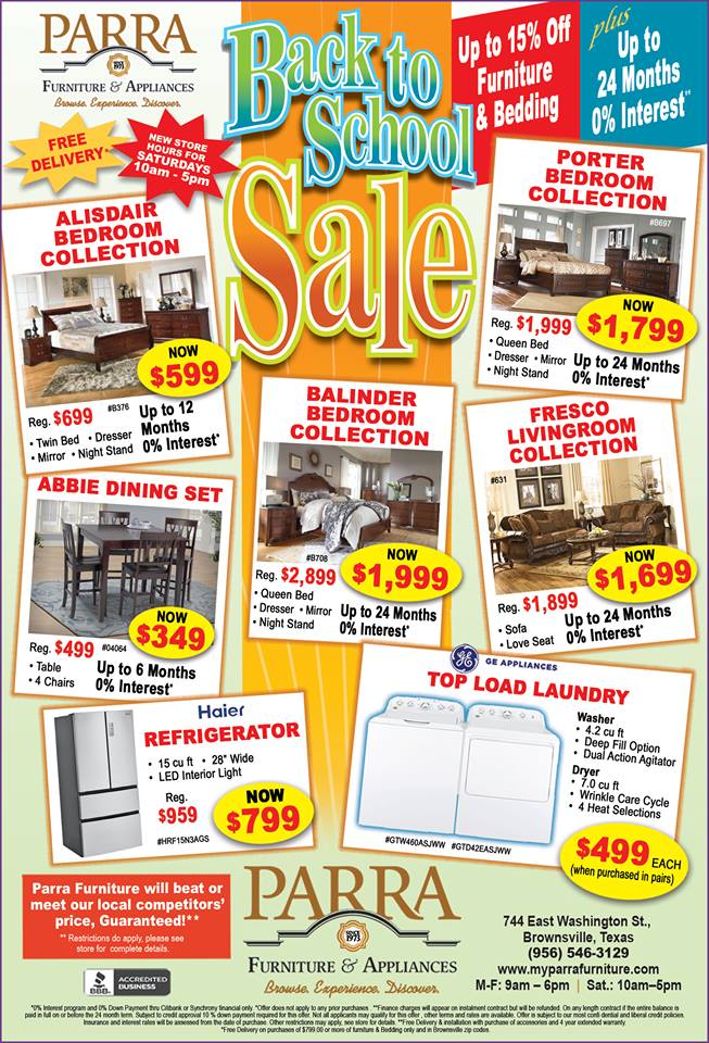 Parra Furniture On Twitter Check Out Our Back To School Sale
