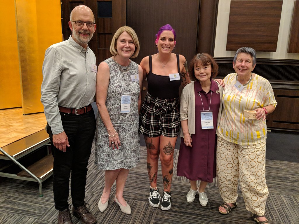 Representing the #ecrc team at the @Ifsfroebel 8th conference in #hiroshima #japan. With conference organiser Yumiko Taoka. #ecrcontheroad #wearefroebelians #educationforpeace