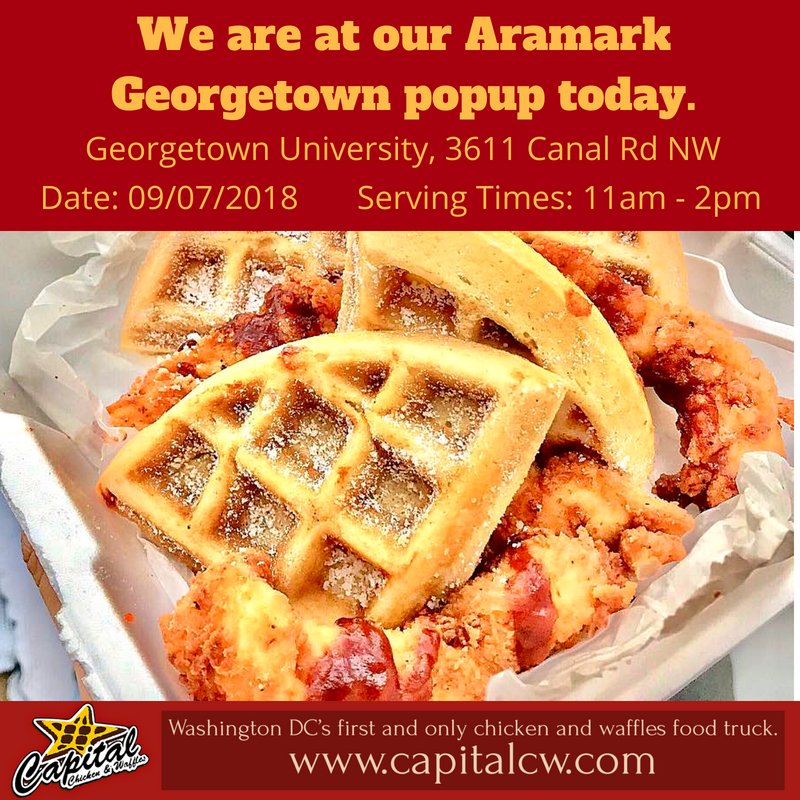 We are at our Aramark Georgetown popup today.
capitalcw.com
@Georgetown @GeorgetownHoyas @YatesFieldHouse @ccasGU @GUArabic @MedStarGUH @franceintheus @WISRedDevils @DukeEllingtonDC @VisiDC
#dcfood #dclunch #dcfoodtruck #WashingtonDC