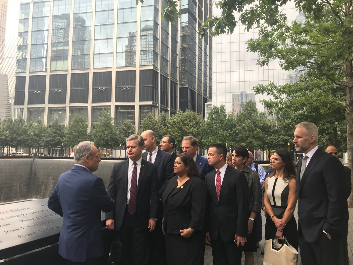 DOJ Officials Visit September 11 Memorial Prior to 9/11 VCF Public Forum for Federal Law Enforcement Officers