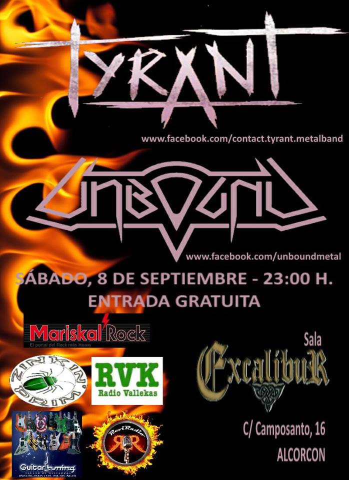 HMetalBrigade's tweet photo. Oferta musical para mañana sábado en #Madrid con #Vendaval y @loslugers en @laMalaSalaClub además de @Saratoga_ con @LujuriaOficial en Alcorcón y @Nocheterna @Paralelum con #SakeMate en el @leyendarockbar y #Tyrant con @Unbound en la sala #ExcaliburSur https://t.co/MKZPvhNZfK