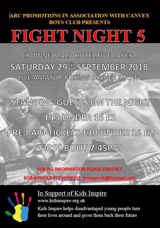 arcpromotions2's tweet photo. Just a few weeks away. Can’t wait. Doing our bit for the young boxers and charity.  @meakinslimited1 @KidsInspire @CrownePlaza https://t.co/dkWNtRhQ7x