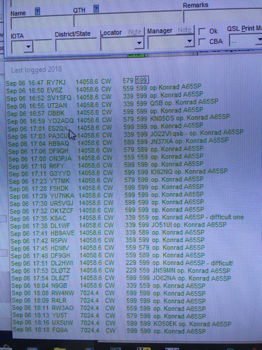 sq6git's tweet photo. Thanks to all who were patient enough yesterday to make QSO w/me as A62A. QRM in the club did not help, but we made it - thanks! #A65SP #SQ6GIT #A62A https://t.co/smJIa2pn8Z