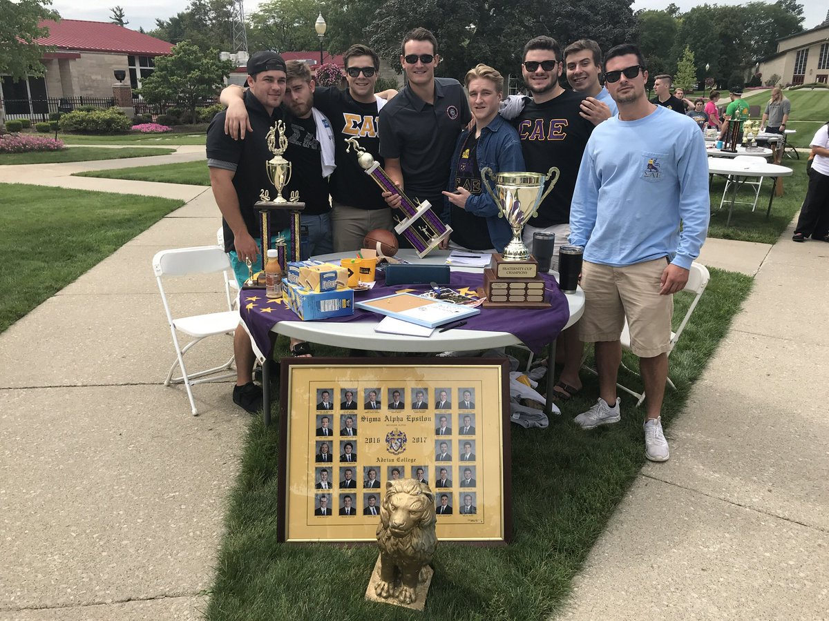 Today we were lucky enough to have a table at Adrian College’s Crazy CAN Friday event and Wednesday’s Meet the Greeks! Come by our house this week at 1108 Michigan Ave. Monday-Wednesday (7-9 P.M.) to meet our chapter’s brothers, and have some food!