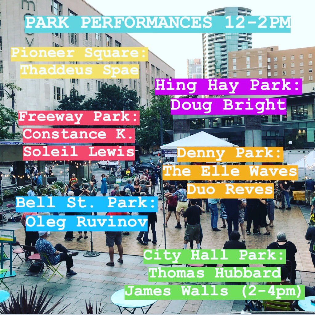 Fun Friday! Swing by a #downtownseattle park at noon to enjoy some tunes! 🎶👍🏻🎤🎸
#friyay #friday #noontunes #seattleparks #musicians #seattle #music #downtown #downtownparks #funparks #musicinthepark #weekendtime
