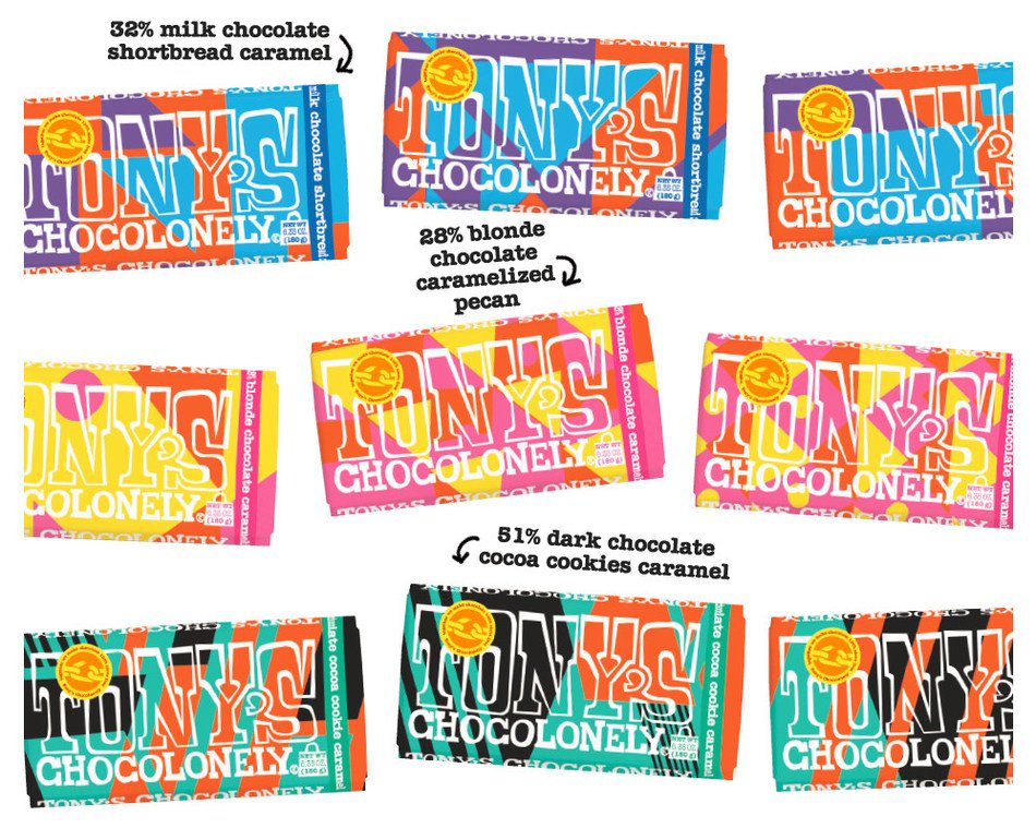 BCorpCommunity's tweet photo. From #Africa with ❤: for the first time ever, #BCorp @TonysChocoUS, which makes 100% #slavefree #chocolate, is bringing its Limited Edition bars to the U.S. in 3 delicious flavours! The colourful wrappers are based on 3 patterns inspired by African design https://t.co/ZZ0cEUXHXc https://t.co/3BiBClX6wR
