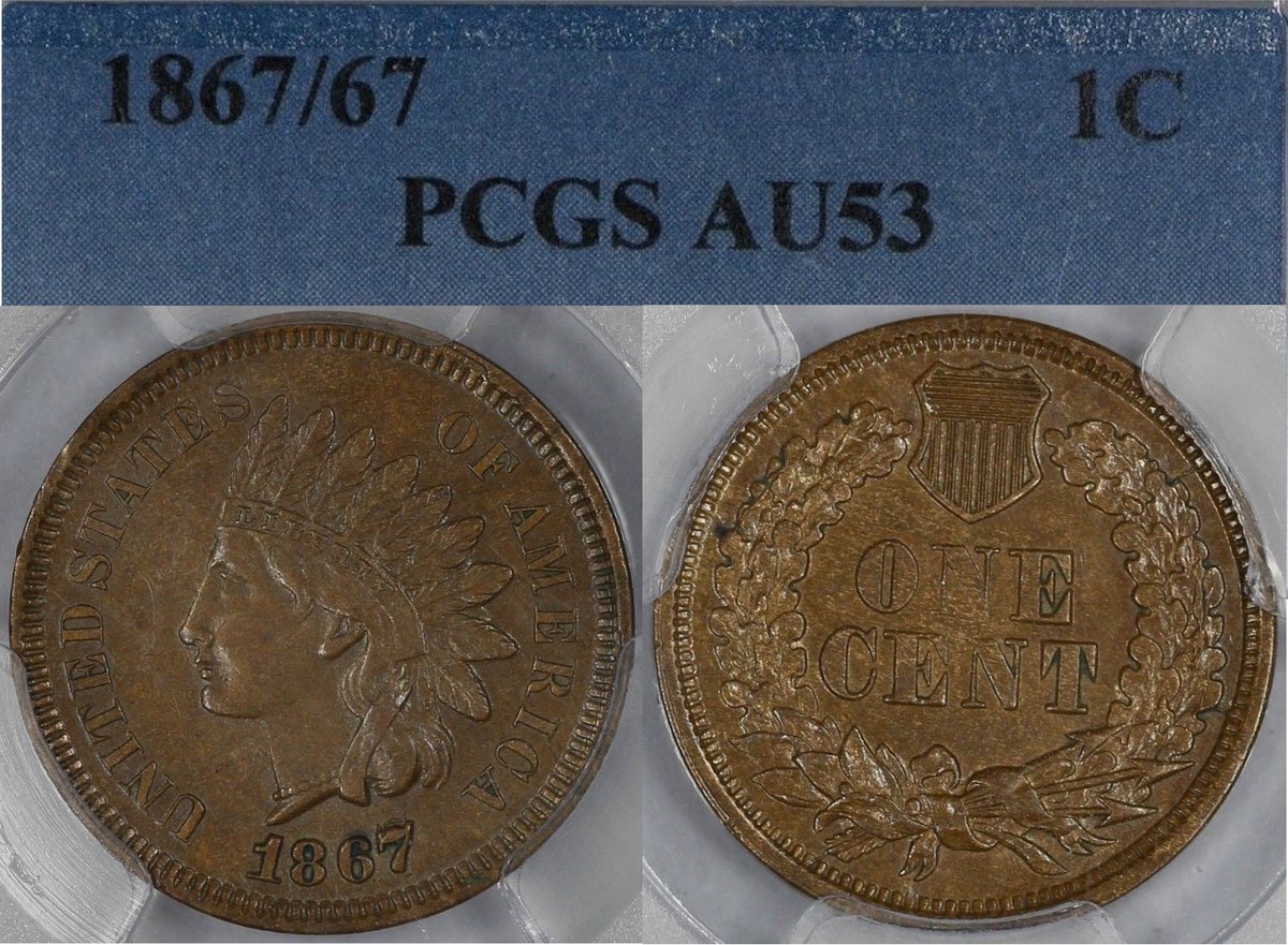 KearneyCoin's tweet photo. 1867/67 Indian Head Cent PCGS AU 53 #RepunchedDate #coin #uscoin #numismatics #oldmoney #graded #certified #indian #cent #penny #aboutuncirculated #history #money #change #coinsforsale #makeityours #collectible https://t.co/fc5LcamS1i https://t.co/FFiE3zRSLm