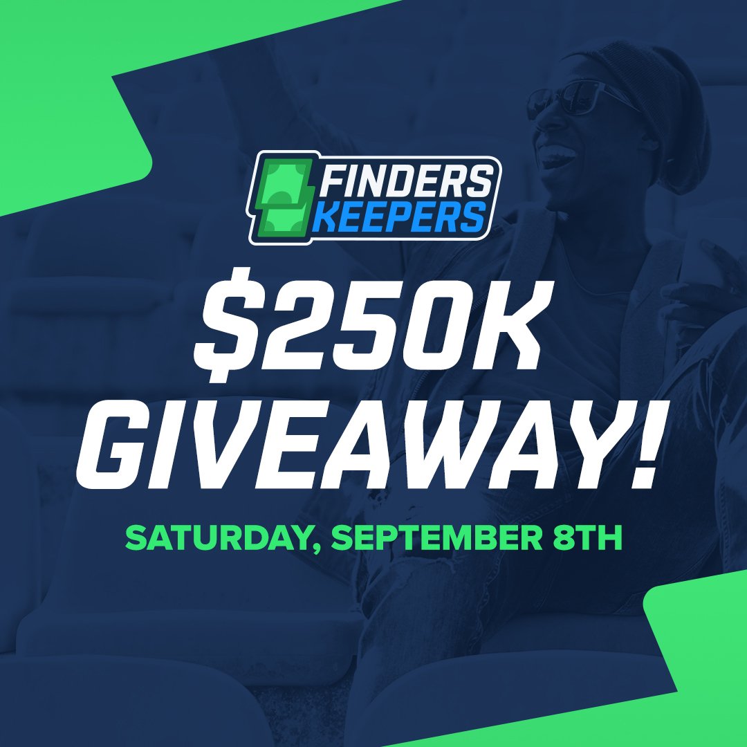We're giving away $250,000 today!
Log in to FanDuel and you could find anywhere from $5 to $1,000 waiting for you!
All 💰 will be added to players’ FanDuel accounts by 4pm ET and must be used by 9pm ET on Sunday, September 9th.
🤑 ➡️ http://go.fanduel.com/FindersKeepersNFL …