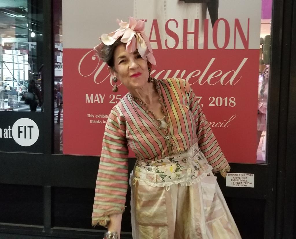 FIT_artdesign's tweet photo. Tziporah Salamon, celebrated fashion icon, favorite muse of late photographer Bill Cunningham, has an instinct for pink, at opening of "Pink: The History of a Punk Pretty Powerful Color" @museumatFIT https://t.co/8i6LSSuMhc