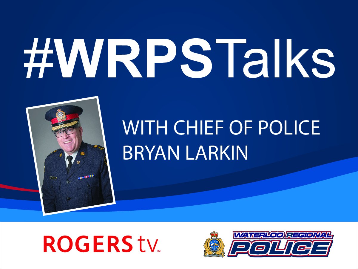 WRPSToday's tweet photo. Be sure to join us for our next live #WRPSTalks session on September 13, 2018, at 7:30 p.m. @Chief_BLarkin will be in studio to answer all your questions. You can watch live on Rogers TV and all WRPS social media channels. #LOVEwhatyoudo https://t.co/IpU6KVrAfc