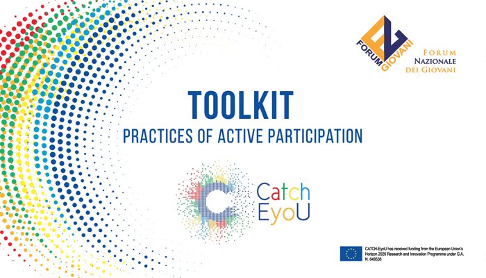 Al termine del progetto <a href="/Catch_E_yoU/">CatchEyou</a> è stato presentato, nel corso della conferenza finale di progetto tenutasi il 6 e 7 settembre a Bruxelles, un toolkit dal titolo “Practices of Active Participation”. 

Per consultarlo e scaricarlo --> goo.gl/CjZgMp