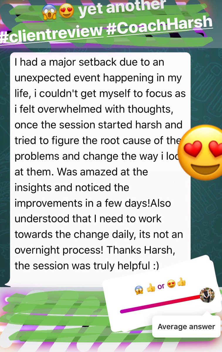 Coach_Harsh's tweet photo. #clientreview #testimonial #personalcoaching #garyvee #coachharsh #celebritycoach #defydepression #fightfears #anxiety #panicattacks #solved #nomedicine https://t.co/I6qFTsskIf