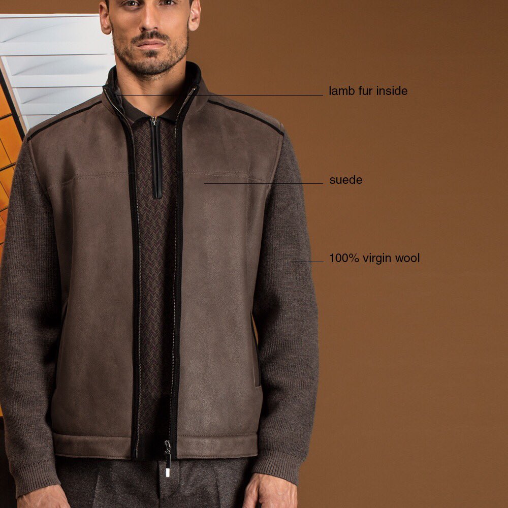 TorrasWorld's tweet photo. Autumn is about to start, time to introduce our proposals for this season. This leather and knit style from our Intemporal line is a good example of the use of the finest materials: suede, lamb fur and virgin wool in sleeves and back. Its exquisiteness is our best presentation https://t.co/ml4s9pr88f