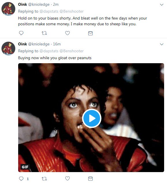 dapstats's tweet photo. @knioledge @Benshooter Got a nice screenshot of your tweets. I'll bring them back out and remind you of them when $TSLA is trading less than $100/sh. #StrongSupportAtZero https://t.co/27NwVrLTio