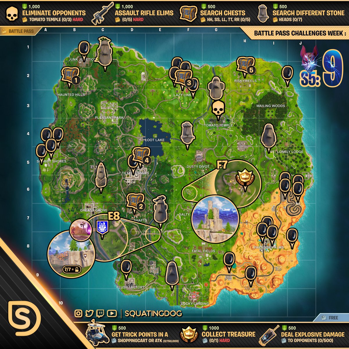 Fortnite Week 3 Cheat Sheet Season 7 | At&t Fortnite Leak