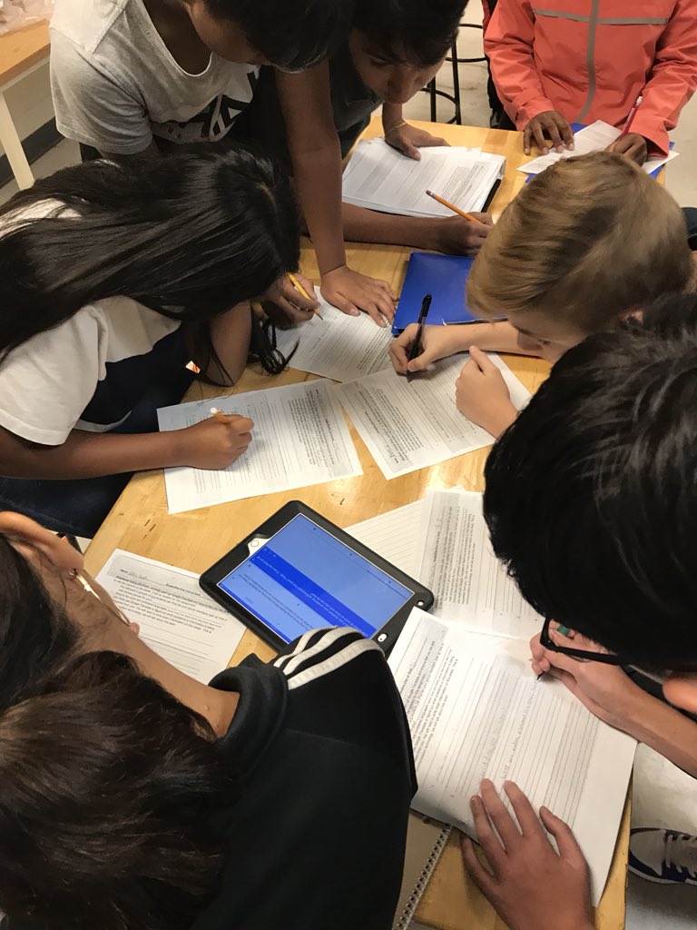 MrWolfTech's tweet image. Wow today we learned a little about communication technology using Google Translate! These students are amazing - it’s neat to see our Spanish speakers excel in one of the stations. They have captured the scope of language differences and the need for such a tech. #EWStrong