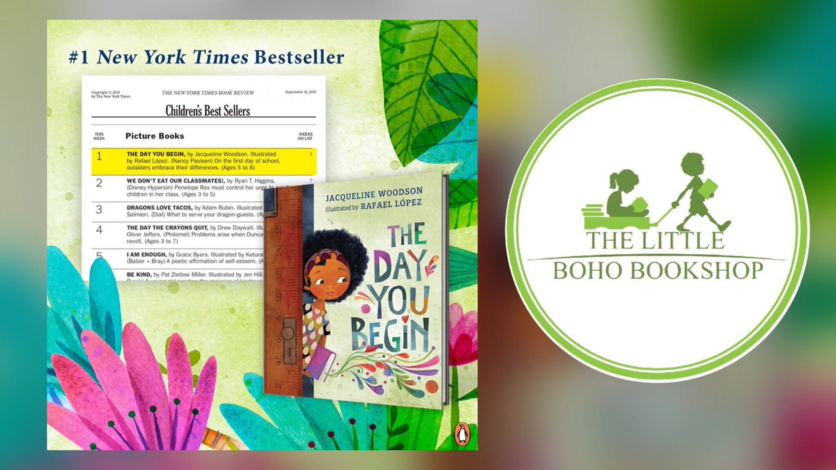 LittleBohoBooks's tweet photo. Celebrated children’s author Jacqueline Woodson’s new picture book “The Day You Begin” tops the New York Times Bestseller List.

Pick up a copy today at The Little Boho Bookshop

#TheDayYouBegin  #JacquelineWoodson #PenguinYoungReaders #TheLittleBohoBookshop https://t.co/IxdjbqnDRh