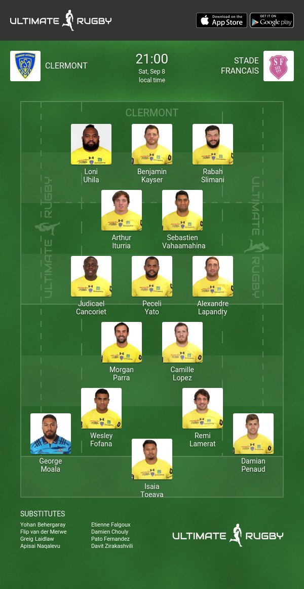 ultimaterugby's tweet photo. All Black, George Moala, in the starting line up for @ASMOfficiel as he makes his debut against @stadefrancais in the #Top14 on the wing
https://t.co/LsnQ9WAjs2 https://t.co/EpV3qFUcs4