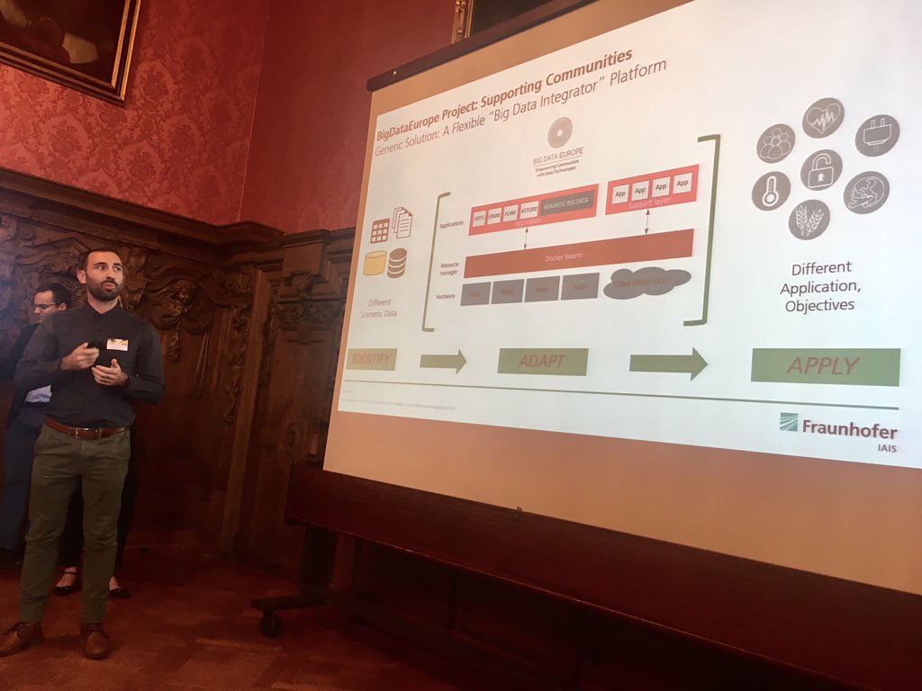 FraunhoferIAIS's tweet image. "Wir wollen Menschen befähigen, #BigDataTools zu nutzen, um gesellschaftliche Herausforderungen zu meistern!" #IAIS PostDoc Simon Scerri stellt im #FutureTalk aktuelle #EU-Projekte vor, die sich für die #digitaleTransformation der Gesellschaft einsetzen #IAIS #SummerSchool 2018