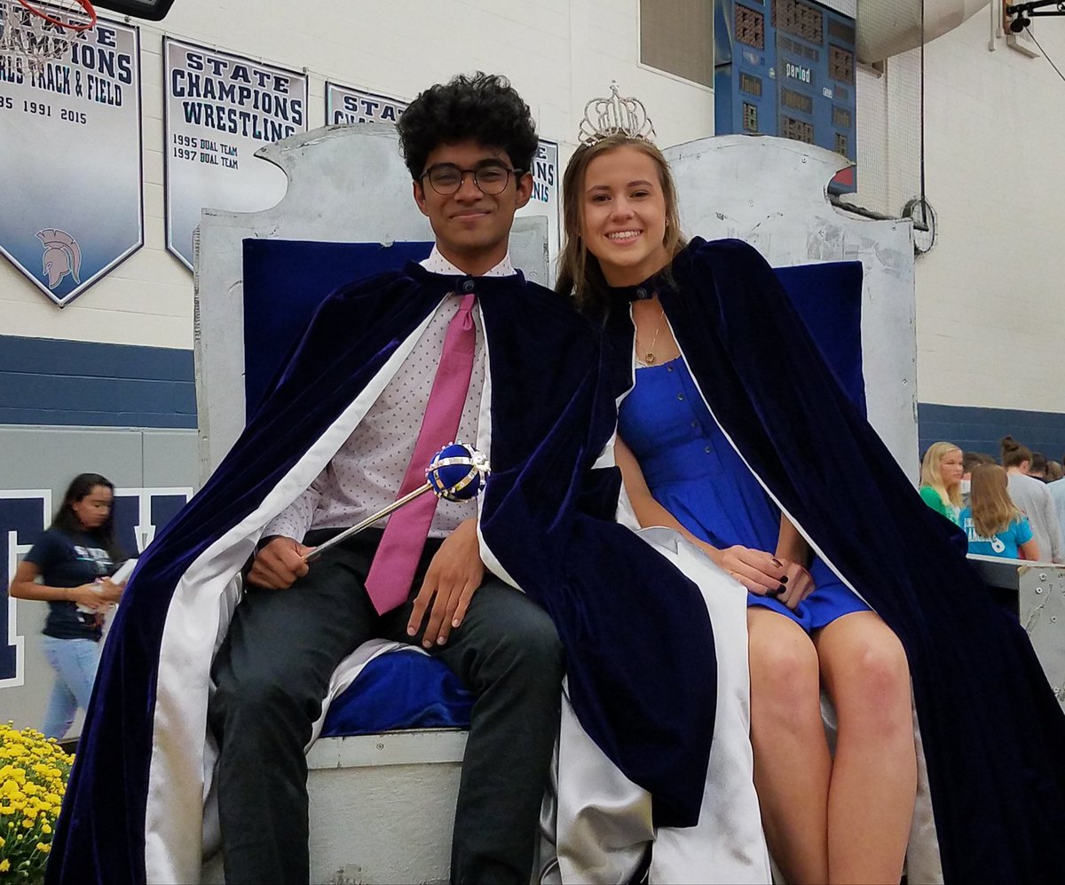 Your 2018 Pleasant Valley Homecoming King &amp; Queen  - Vashi Chintalapalli &amp; Kara Neuhaus! Spartan Nation PROUD!💙#SpartanNation
