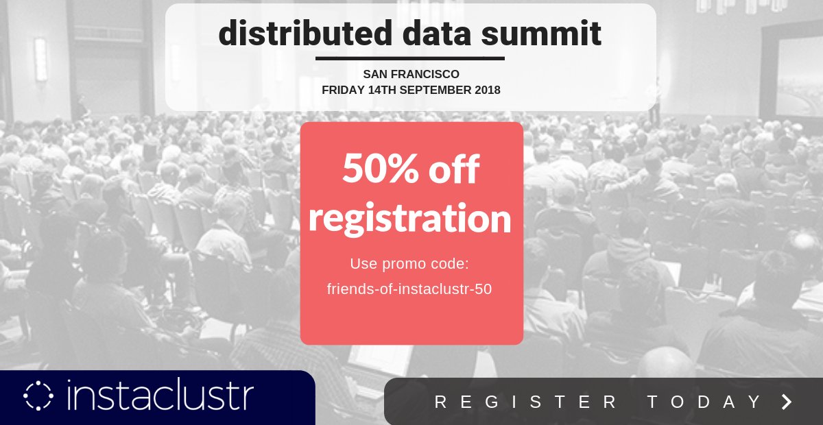 Instaclustr's tweet photo. 1 week to go til #dds18 @UCSF_MBCC. Catch @Instaclustr's @BenBromhead talking about #Cassandra on #Kubernetes, &amp; Kurt Greaves sharing insights on vNodes &amp; Cassandra 4.0. Use promo code for 50% off registration
https://t.co/aLrXn6Z1mn #OpenSource #DBaaS #ApacheCassandra #BigData https://t.co/XAu7OllA3U