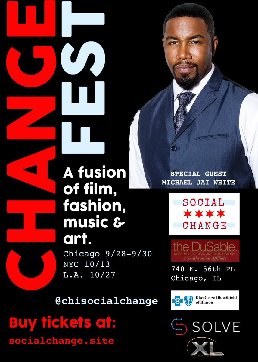 diolette's tweet image. Later this month!!
#ChangeFest
#Film #Fashion #Music #Art @DuSableMuseum