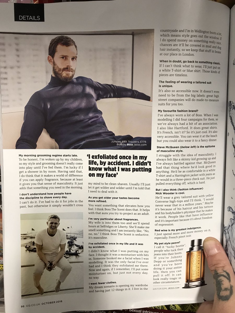 Lou6114's tweet photo. #JamieDornan interview in #GQ #21stcenturyaddition (covers vary)  He looks fit as fuck. And bravo to his stylist . #fitasfuck #sexgod #jamie #thefall #bossthescent #boss #dornan #irish #actor #irishgod #northernirishgod #diedandgonetoheaven #millieluckydevil #jamieluckydevil https://t.co/ovTYGlQobc