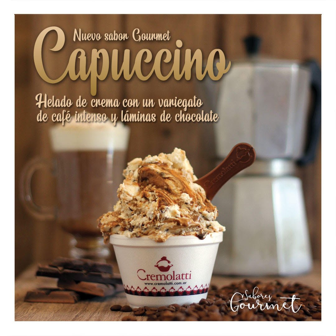 Presentamos nuestro nuevo Sabor Gourmet: CAPUCCINO. 🍦☕️🍫👌
¡Qué esperás para probarlo! 
#CremolattiHelados #VosProbalo #MomentosDeCalidad