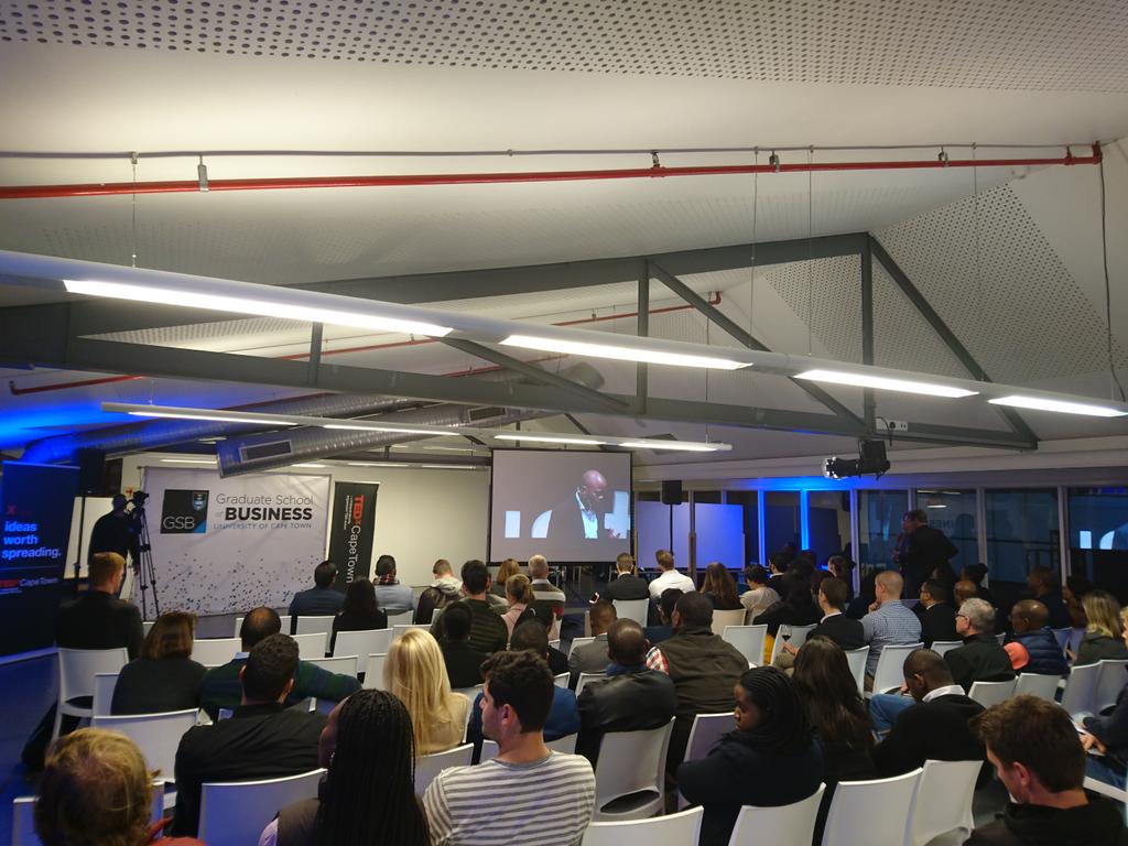 FatimahB2005's tweet photo. Watching screening of @FredSwaniker Leaders In Africa. #powerful
#leadwithagility18 @UCTGSB @tedxcapetown https://t.co/WM05O8VQEk