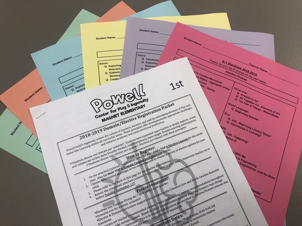 CLaurens5's tweet photo. @PowellesPLAY @PowellPTA today is the day! Check the backpacks - domain/elective registration packets are coming home today!! (Also on the website if you can’t find yours!) https://t.co/zPHsrBrs1K