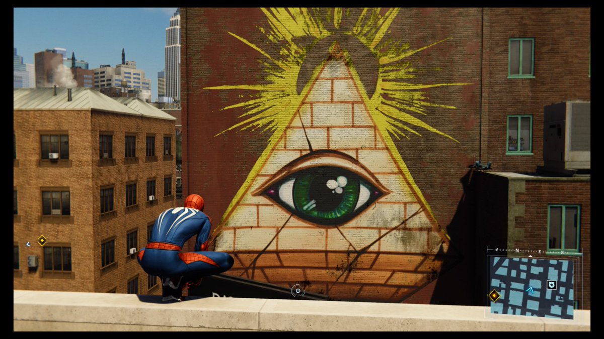 capn_canada_'s tweet photo. Illuminati CONFIRMED! @insomniacgames #SpiderManPS4 #InInsomniacWeTrust #OrDoWe? https://t.co/j0zOtl1bk8
