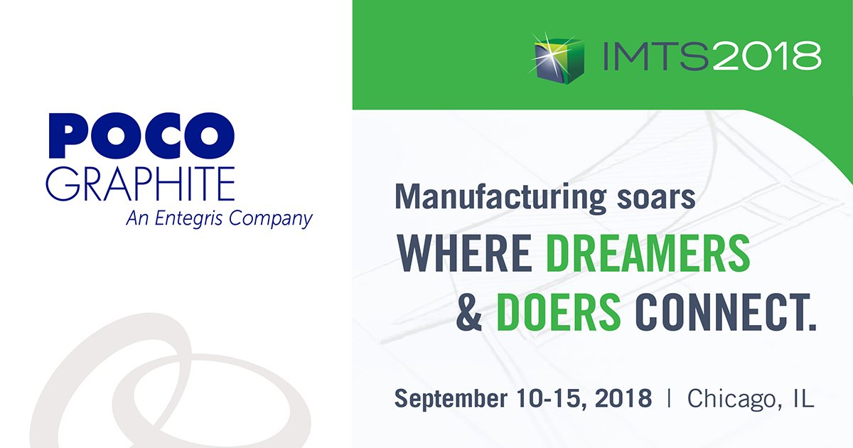 POCOMaterials's tweet photo. .@IMTSchicago, the premier #manufacturing #technology show starts in 3 days! Stop by booth 13-4848. Our technical experts will be holding onsite customer meetings. Contact us to request a meeting. https://t.co/NXCW5PChFq. #PocoGraphite #Entegris #EDMmachining #IMTS2018 #EDM https://t.co/GlZEjAxJ2K