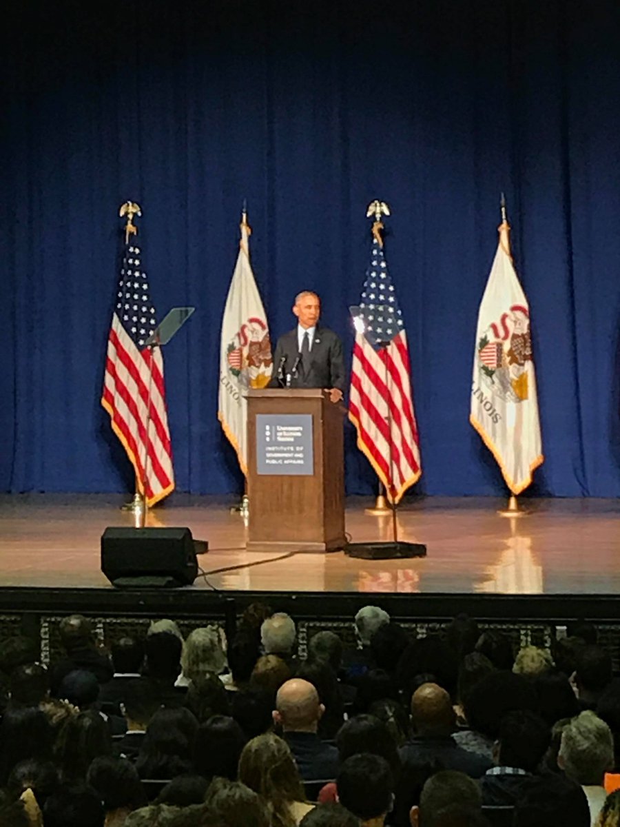 UofIllinois's tweet photo. "Better is good. 

Do not let people tell you the fight's not worth it because you won't get everything you want. You can make it better. And better is always worth fighting for."

- @BarackObama at the University of Illinois https://t.co/8iNXlLDW28