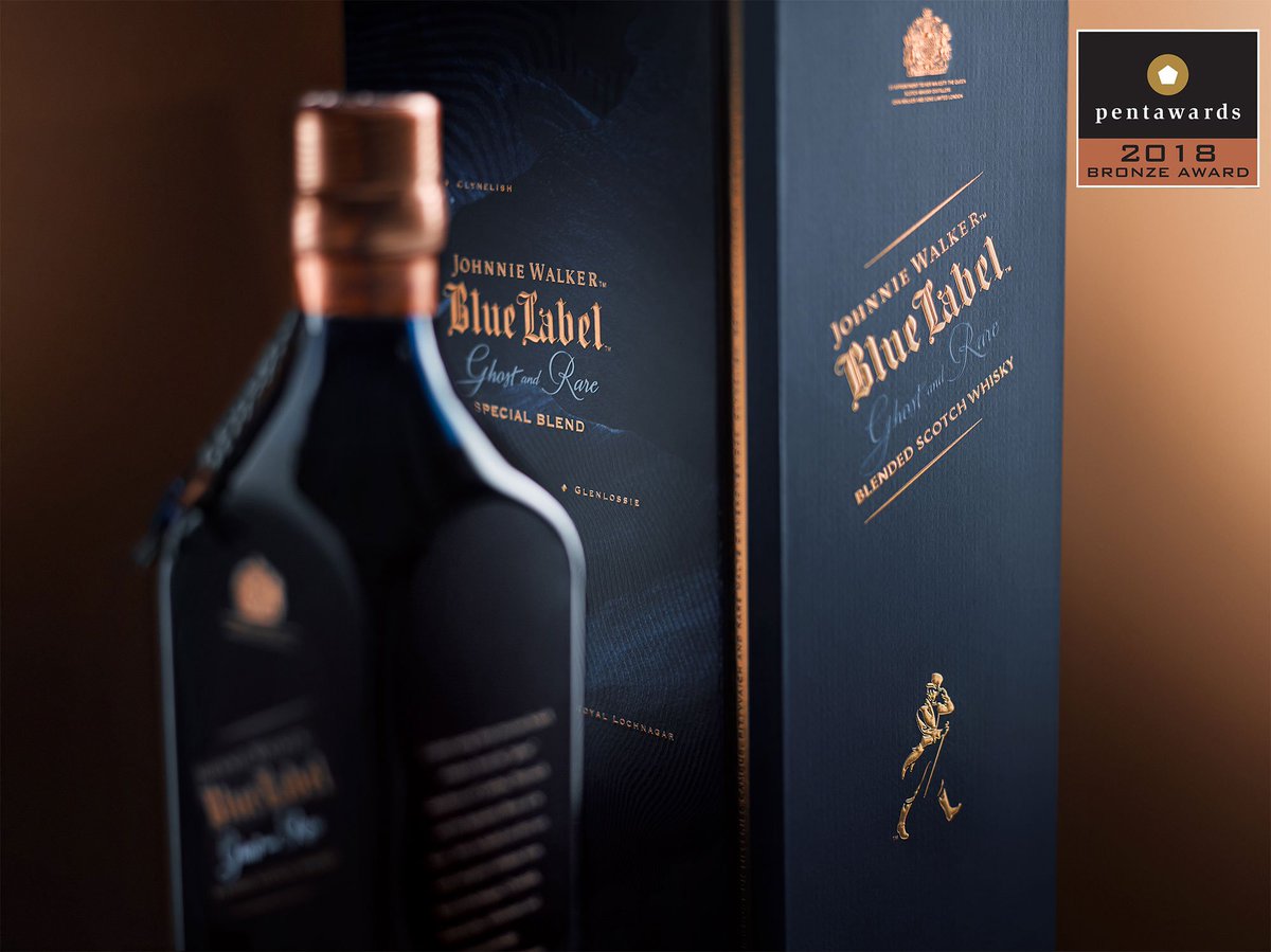 Thank you @PENTAWARDS for awarding our work for @johnniewalker_ Blue Label Ghost and Rare! To learn more about our spirits #packagingdesign & visual strategies ➡️ bit.ly/2NveuIS #johnniewalkerblue #forcemajeuredesign #pentawards2018 #diageo